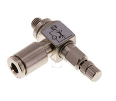 L-stuk Regelventiel 4 mm - M5 Regeling-Uit Messing Kartelschroef