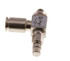 L-stuk Regelventiel 4 mm - M5 Regeling-Uit Messing Kartelschroef