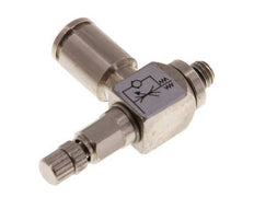 L-stuk Regelventiel 4 mm - M5 Regeling-Uit Messing Kartelschroef