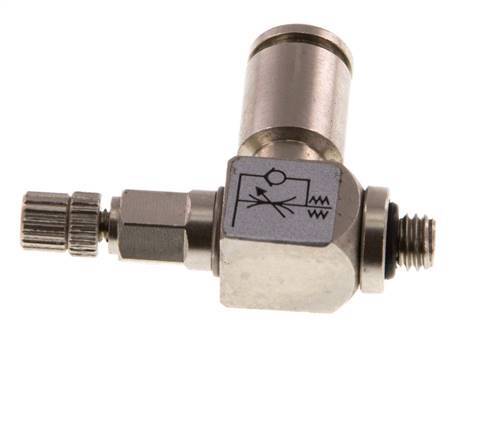 L-stuk Regelventiel 4 mm - M5 Regeling-Uit Messing Kartelschroef
