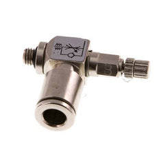 L-stuk Regelventiel 6 mm - M5 Regeling-Uit Messing Kartelschroef