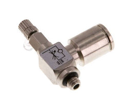 L-stuk Regelventiel 6 mm - M5 Regeling-Uit Messing Kartelschroef