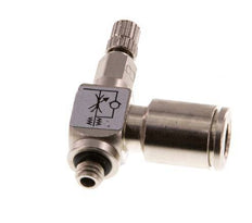 L-stuk Regelventiel 6 mm - M5 Regeling-Uit Messing Kartelschroef