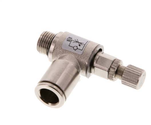 L-stuk Regelventiel 8 mm - G1/8'' Regeling-Uit Messing Kartelschroef