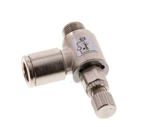 L-stuk Regelventiel 8 mm - G1/8'' Regeling-Uit Messing Kartelschroef