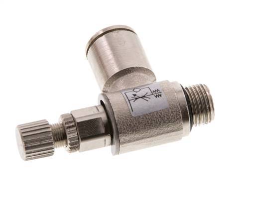 L-stuk Regelventiel 8 mm - G1/8'' Regeling-Uit Messing Kartelschroef