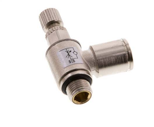 L-stuk Regelventiel 8 mm - G1/8'' Regeling-Uit Messing Kartelschroef