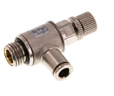 L-stuk Regelventiel 6 mm - G1/4'' Regeling-Uit Messing Kartelschroef