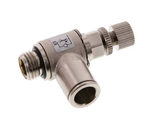 L-stuk Regelventiel 10 mm - G1/4'' Regeling-Uit Messing Kartelschroef