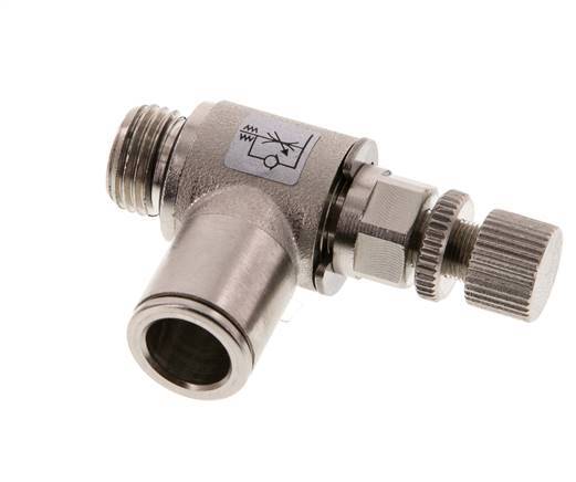 L-stuk Regelventiel 10 mm - G1/4'' Regeling-Uit Messing Kartelschroef