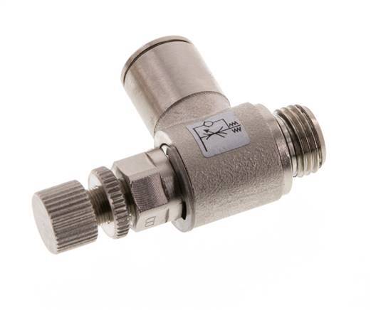 L-stuk Regelventiel 10 mm - G1/4'' Regeling-Uit Messing Kartelschroef