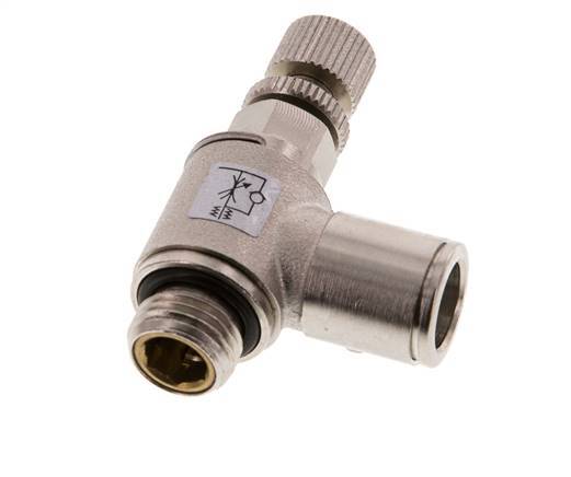 L-stuk Regelventiel 10 mm - G1/4'' Regeling-Uit Messing Kartelschroef