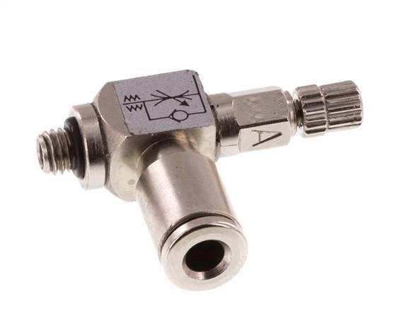 L-stuk Regelventiel 4 mm - M5 Regeling-in Messing Kartelschroef