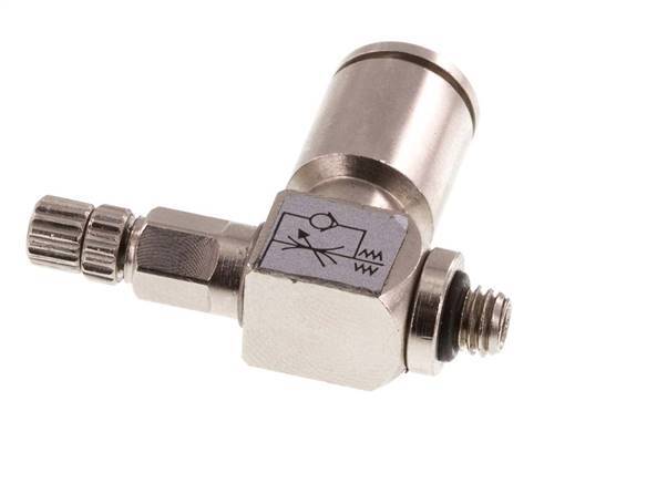 L-stuk Regelventiel 6 mm - M5 Regeling-in Messing Kartelschroef