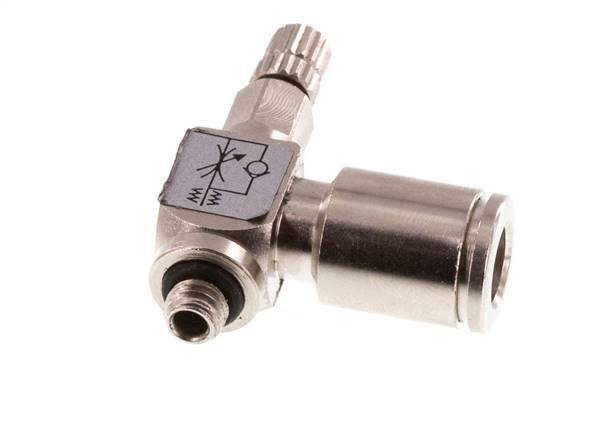 L-stuk Regelventiel 6 mm - M5 Regeling-in Messing Kartelschroef
