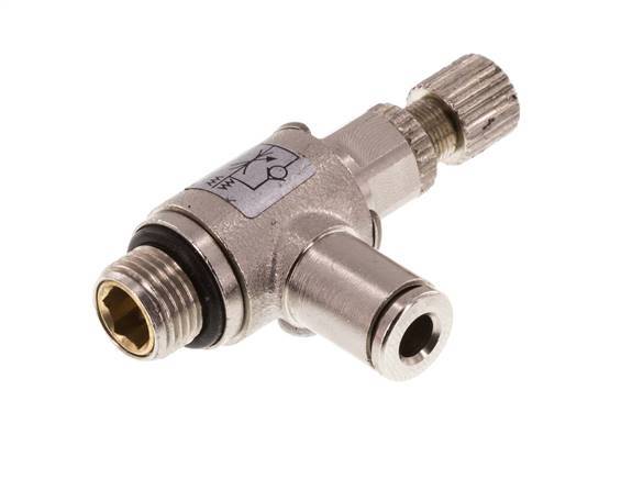 L-stuk Regelventiel 4 mm - G1/8'' Regeling-in Messing Kartelschroef