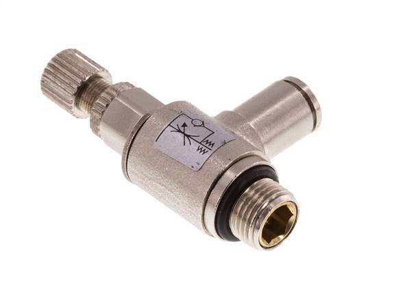 L-stuk Regelventiel 4 mm - G1/8'' Regeling-in Messing Kartelschroef
