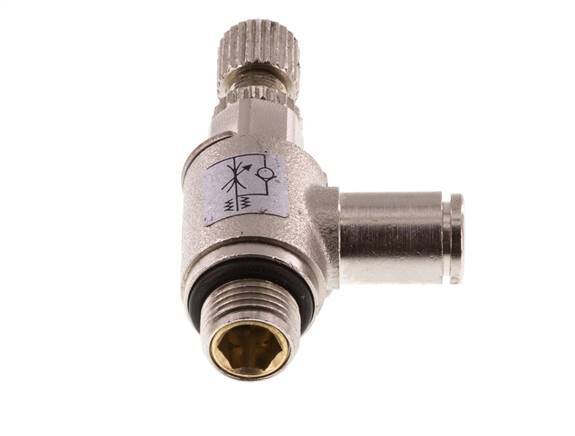 L-stuk Regelventiel 4 mm - G1/8'' Regeling-in Messing Kartelschroef