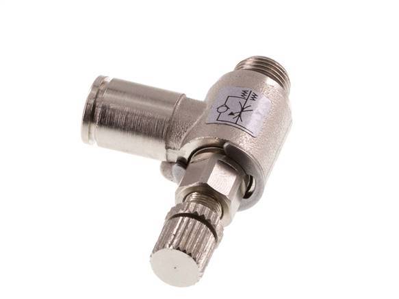 L-stuk Regelventiel 6 mm - G1/8'' Regeling-in Messing Kartelschroef