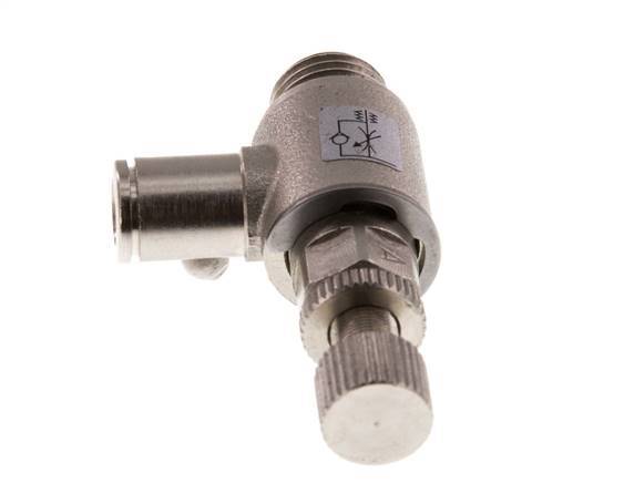 L-stuk Regelventiel 6 mm - G1/4'' Regeling-in Messing Kartelschroef