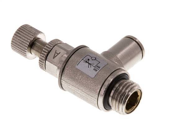 L-stuk Regelventiel 6 mm - G1/4'' Regeling-in Messing Kartelschroef