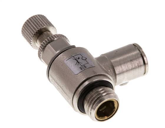 L-stuk Regelventiel 8 mm - G1/4'' Regeling-in Messing Kartelschroef