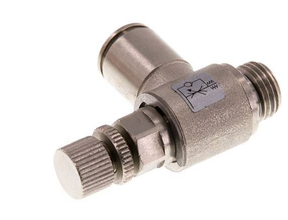 L-stuk Regelventiel 10 mm - G1/4'' Regeling-in Messing Kartelschroef