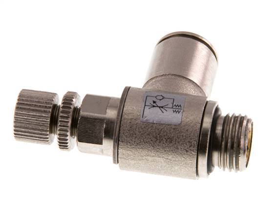 L-stuk Regelventiel 10 mm - G1/4'' Regeling-in Messing Kartelschroef