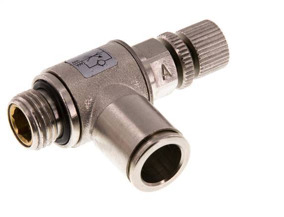 L-stuk Regelventiel 10 mm - G1/4'' Regeling-in Messing Kartelschroef