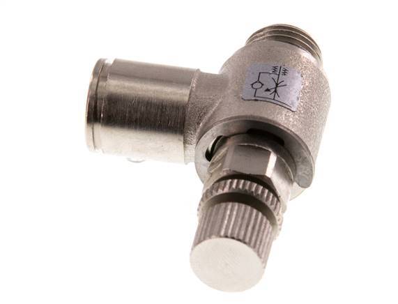 L-stuk Regelventiel 10 mm - G1/4'' Regeling-in Messing Kartelschroef