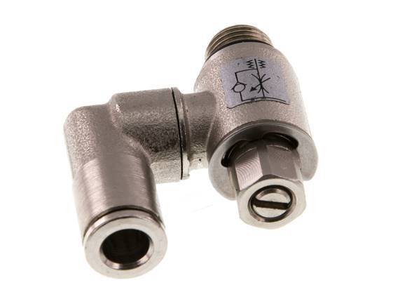 Draaibaar Regelventiel 6 mm - G1/8'' Regeling-in Messing Sleufschroef
