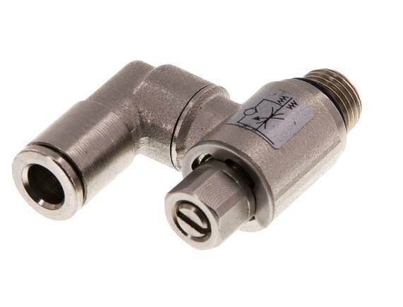 Draaibaar Regelventiel 6 mm - G1/8'' Regeling-in Messing Sleufschroef