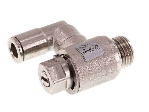 Draaibaar Regelventiel 6 mm - G1/4'' Regeling-in Messing Sleufschroef