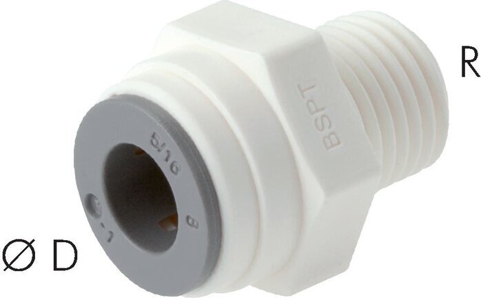 1/4'' x R1/8'' Push-in Fitting with Male Threads POM EPDM [10 Pieces]