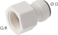 5/16'' x 1/4'' NPT POM Insteekfitting Binnendraad EPDM [5 Stuks]