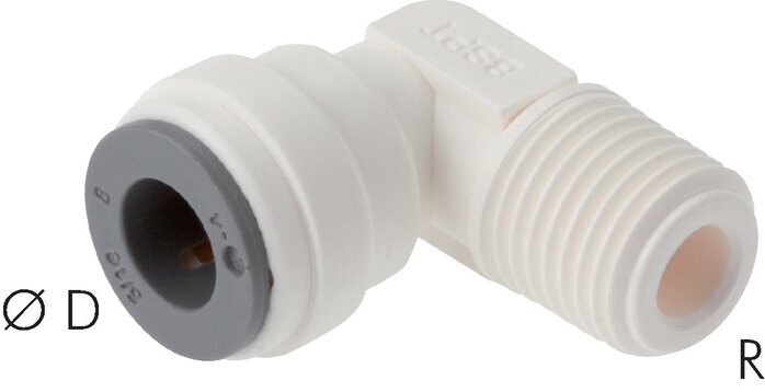 5/16'' x 3/8'' NPT 90deg Elbow Push-in Fitting with Male Threads POM EPDM [5 Pieces]