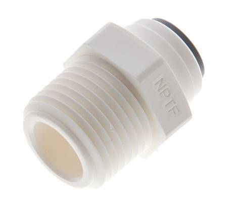 1/4'' x 3/8'' NPT POM Insteekfitting Buitendraad EPDM [10 Stuks]