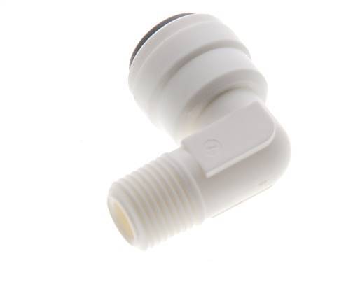 1/4'' x R1/8'' 90 graden L-verbinding POM Insteekfitting Buitendraad EPDM [10 Stuks]
