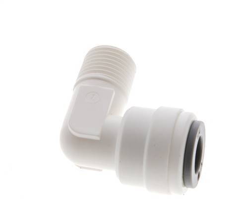 1/4'' x R1/8'' 90 graden L-verbinding POM Insteekfitting Buitendraad EPDM [10 Stuks]