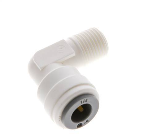 1/4'' x R1/8'' 90 graden L-verbinding POM Insteekfitting Buitendraad EPDM [10 Stuks]