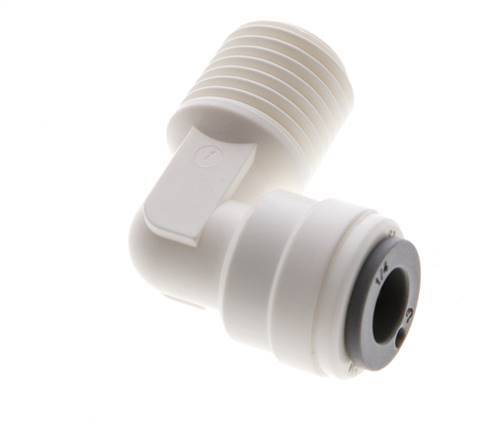 1/4'' x R1/4'' 90 graden L-verbinding POM Insteekfitting Buitendraad EPDM [10 Stuks]