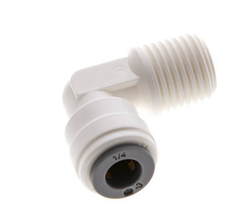 1/4'' x R1/4'' 90 graden L-verbinding POM Insteekfitting Buitendraad EPDM [10 Stuks]
