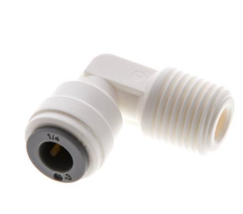 1/4'' x R1/4'' 90 graden L-verbinding POM Insteekfitting Buitendraad EPDM [10 Stuks]