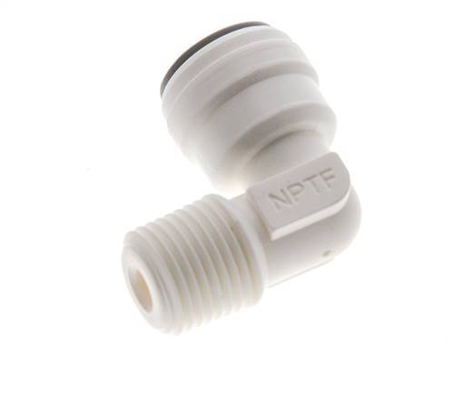 3/16'' x 1/8'' NPT 90 graden L-verbinding POM Insteekfitting Buitendraad EPDM [10 Stuks]