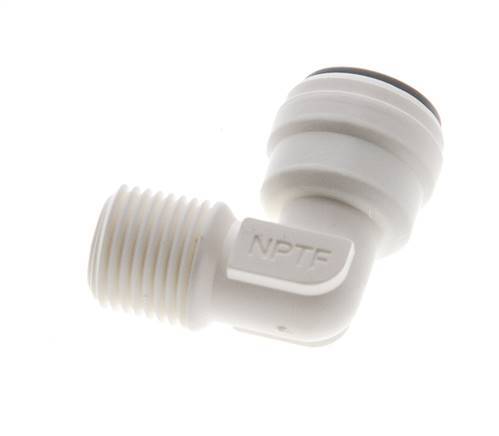 3/16'' x 1/8'' NPT 90deg Elbow Push-in Fitting with Male Threads POM EPDM [10 Pieces]
