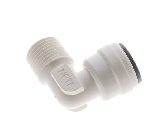 3/16'' x 1/8'' NPT 90 graden L-verbinding POM Insteekfitting Buitendraad EPDM [10 Stuks]