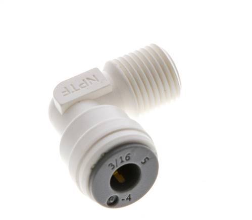 3/16'' x 1/8'' NPT 90 graden L-verbinding POM Insteekfitting Buitendraad EPDM [10 Stuks]