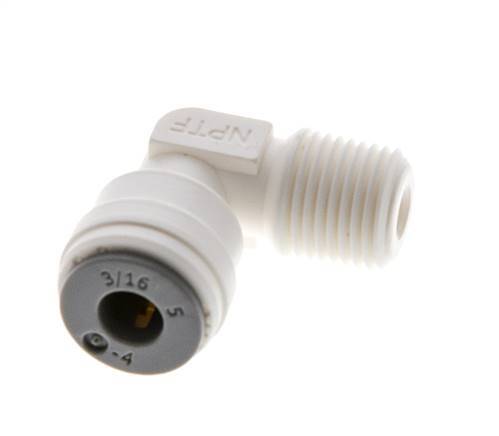 3/16'' x 1/8'' NPT 90 graden L-verbinding POM Insteekfitting Buitendraad EPDM [10 Stuks]
