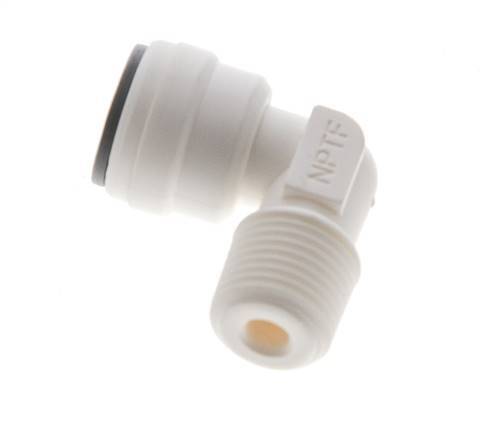 3/16'' x 1/8'' NPT 90deg Elbow Push-in Fitting with Male Threads POM EPDM [10 Pieces]