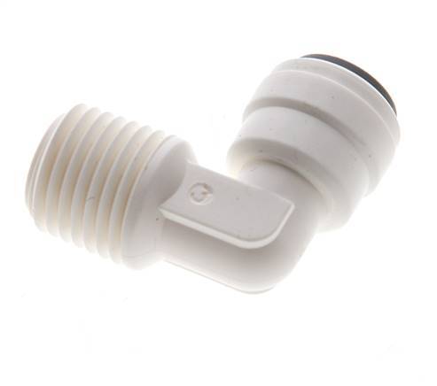 1/4'' x 1/4'' NPT 90deg Elbow Push-in Fitting with Male Threads POM EPDM [10 Pieces]